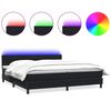 vidaXL Boxspringbett mit Matratze & LED Schwarz 180x220 cm Samt