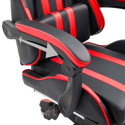 vidaXL Gaming-Stuhl mit Fußstütze Rot Kunstleder