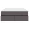 vidaXL Aufbewahrungsbett mit Matratze mit Matratze 2 pcs Grau Leder