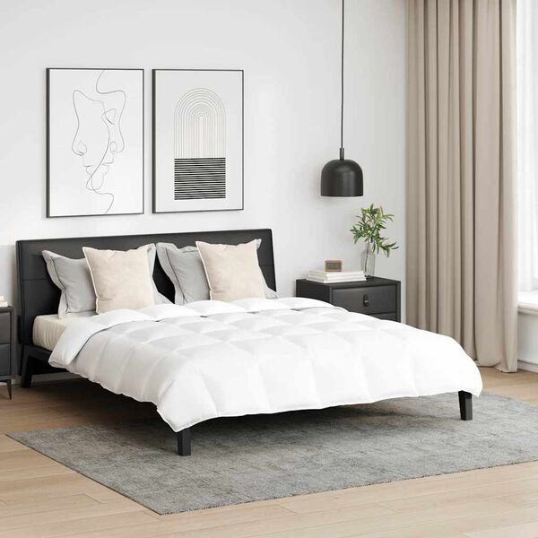 vidaXL Bettdecken Set mit Kissen 3 pcs Weiß Daunenfeder