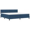vidaXL Boxspringbett mit Matratze mit LED Blau 200 x 200 cm Stoff
