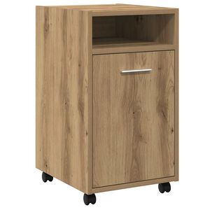 vidaXL Schrank mit Rollen Artisan-Eiche 33x38x60 cm Holzwerkstoff