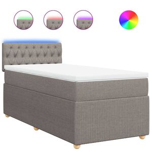 vidaXL Boxspringbett mit Matratze Taupe 80x200 cm Stoff