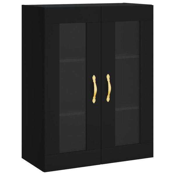 vidaXL Wandschrank Schwarz 69,5x34x90 cm