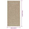 vidaXL Teppich ZIZUR Beige 60x110 cm Jute-Optik Indoor und Outdoor