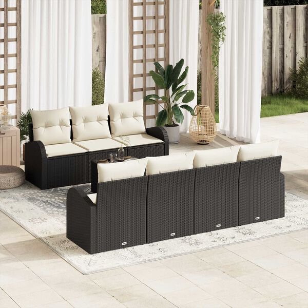 vidaXL Gartensofa-set Schwarz 55 x 55 x 37 cm Poly-Rattan