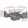 vidaXL 6-tlg. Garten-Sofagarnitur mit Kissen Schwarz Poly Rattan
