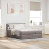 vidaXL Ottomanische Bett mit Matratze & LEDs Taupe 140x190 cm Stoff