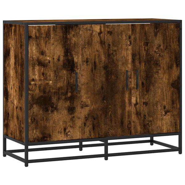 vidaXL Sideboard Räuchereiche 94x35x76 cm Holzwerkstoff