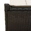 vidaXL Doppel-Sonnenliege mit Kissen Schwarz Poly Rattan