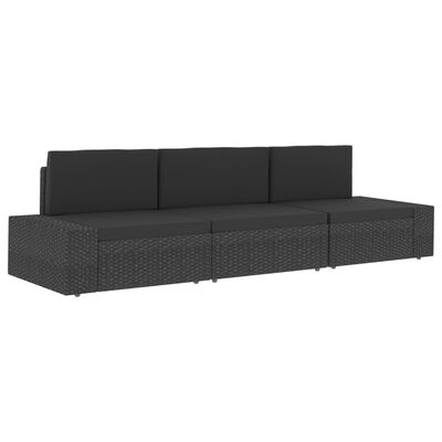 vidaXL Modulares Sofa-Eckteil mit Armlehne (links) Poly Rattan Grau