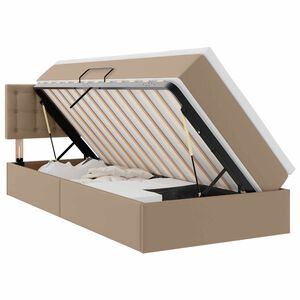 vidaXL Bett mit Stauraum und LED Cappuccino 90 x 200 cm Kunstleder