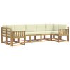 vidaXL Outdoor-Sofagarnitur mit Kissen 7 pcs Wei&szlig; und Creme