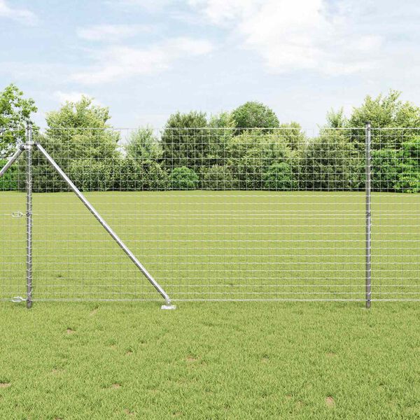 vidaXL Zaunpfosten Sonstiges 52 pcs Grau 3,2 x 3,2 x 160 cm Stahl