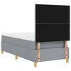 vidaXL Boxspringbett mit Matratze Hellgrau 90 x 190 cm Stoff