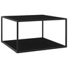 vidaXL Couchtisch Schwarz mit Schwarzem Glas 90x90x50 cm