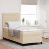vidaXL Boxspringbett mit Matratze mit Kopfteil Creme 90 x 200 cm Stoff