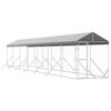 vidaXL Outdoor-Hundezwinger mit Dach Silbern 2x14x2,5 m Stahl Verzinkt
