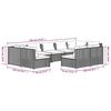 vidaXL 9-tlg. Garten-Lounge-Set mit Kissen Schwarz Poly Rattan