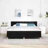 vidaXL Boxspringbett mit Matratze Schwarz 180 x 200 cm Stoff