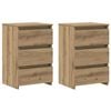 vidaXL Nachttische 2 Stk. Artisan-Eiche 40x35x62,5 cm Holzwerkstoff