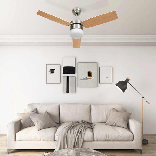 vidaXL Deckenventilator mit Licht und Fernbedienung 108 cm Hellbraun