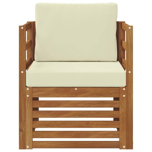 vidaXL Outdoor-Sofagarnitur Massives Akazienholz und Polyester Natur