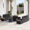 vidaXL Gartensofa-set mit Kissen 9 pcs Schwarz Poly Rattan