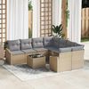 vidaXL Garten-Sofa-Set 9 pcs Beige und Hellgrau 55 x 55 x 37 cm
