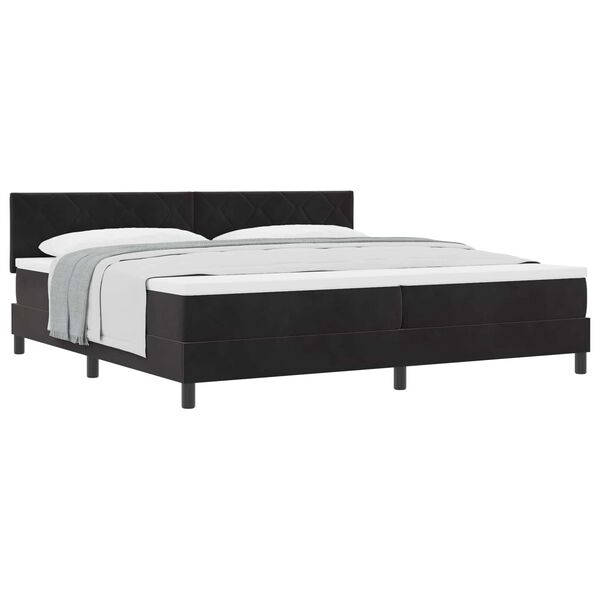 vidaXL Boxspringbett mit Matratze Schwarz 200 x 200 cm Samt