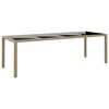 vidaXL Gartentisch mit Glasplatte Beige Poly Rattan