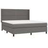 vidaXL Boxspringbett mit Matratze Grau 180x200 cm Kunstleder