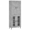 vidaXL Highboard Betongrau 69,5x34x180 cm Holzwerkstoff