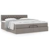 vidaXL Ottoman-Bett mit Matratze Taupe 200x200 cm Stoff