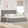 vidaXL Bett mit Stauraum und LED mit LED Taupe 200 x 200 cm Polyester
