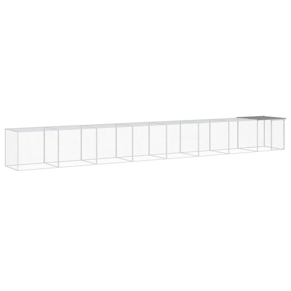 vidaXL H&uuml;hnerk&auml;fig mit Dach Hellgrau 803x98x90 cm Verzinkter Stahl