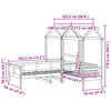 vidaXL Tagesbett und Bank mit Dach Wei&szlig; 90x190 cm Kiefernholz