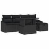 vidaXL Gartensofa-set 6 stk. Schwarz Poly-Rattan
