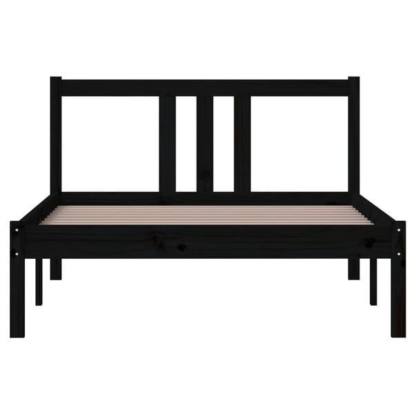 vidaXL Massivholzbett Schwarz 100x200 cm