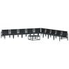 vidaXL Gartensofa-set mit Kissen 10 pcs Schwarz Stahl