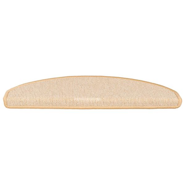 vidaXL Stufenmatten 15 Stk. 65x21x4 cm Creme Halbrund Gro&szlig;