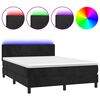 vidaXL Boxspringbett mit Matratze & LED Schwarz 140x190 cm Samt