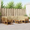 vidaXL Outdoor-Sofagarnitur mit Kissen 10 pcs Natur und Beige
