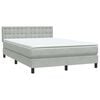 vidaXL Boxspringbett mit Matratze & LED Hellgrau 140x210 cm Samt