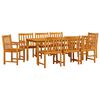 vidaXL Garten Essgruppe 9 pcs Braun Massivholz Akazie