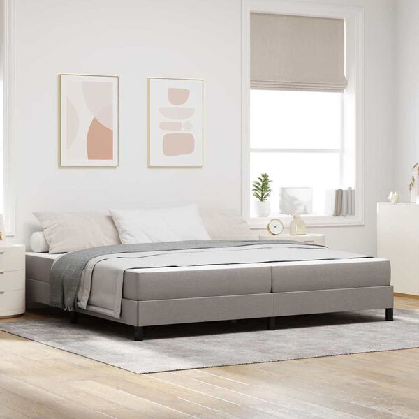 vidaXL Boxspringbett mit Matratze Taupe 200 x 200 cm Stoff