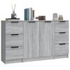 vidaXL Sideboards 3 Stk. Grau Sonoma Holzwerkstoff