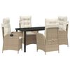 vidaXL Garten Essgruppe 5 stk. Beige Poly-Rattan