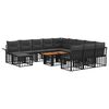 vidaXL Gartensofa-set 13 stk. Schwarz und Dunkelgrau Poly-Rattan