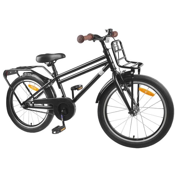 vidaXL Kinderfahrrad 18 Zoll f&uuml;r 5-7 Jahre alt Schwarz